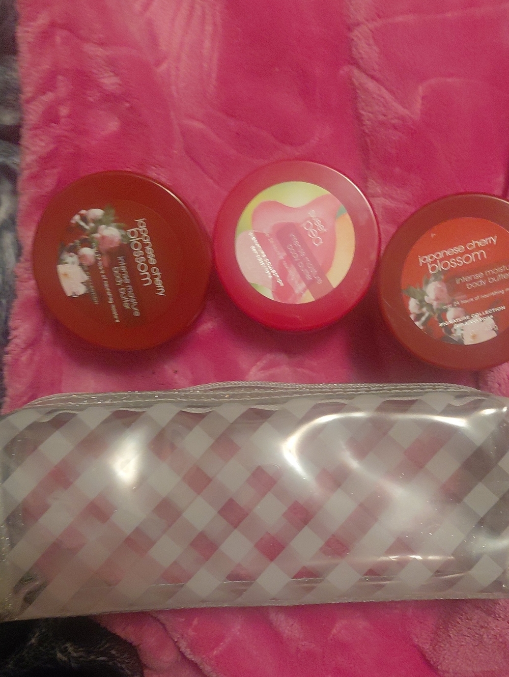 Bath & Body Works Japanese Cherry Blossom & Sweet Pea Trio Set In Travel Bag